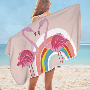 Flamingo Couple Bath Towel