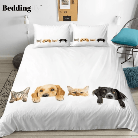 Image of Cat And Dog Comforter Set - Beddingify