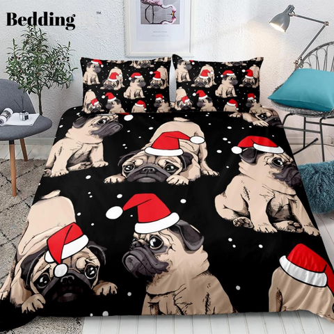 Christmas Pug Bedding Set - Beddingify