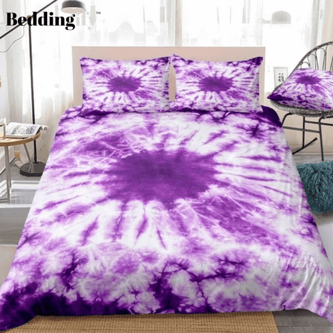 Image of Tie Dye Purple Bedding Set - Beddingify