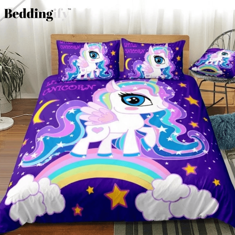 Cute Unicorn Star Moon Bedding Set - Beddingify