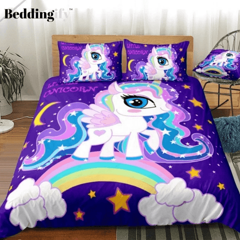 Image of Cute Unicorn Star Moon Bedding Set - Beddingify