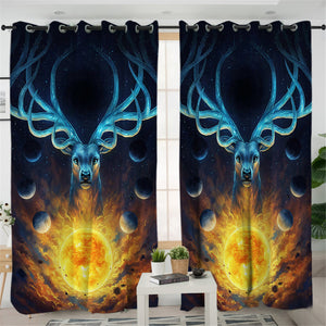 Cosmic Antlers Galaxy 2 Panel Curtains