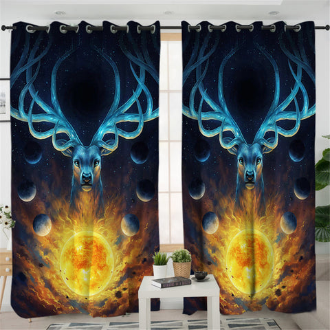 Image of Cosmic Antlers Galaxy 2 Panel Curtains