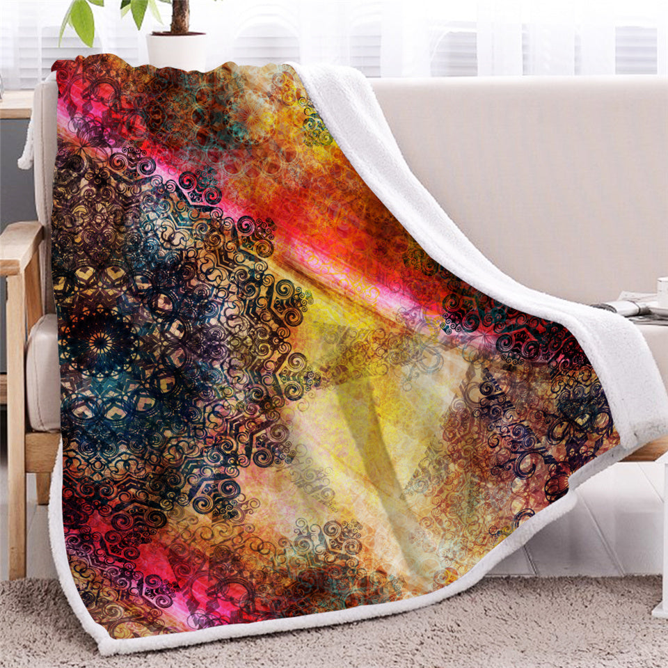 Galaxy Mandala Sherpa Fleece Blanket - Beddingify