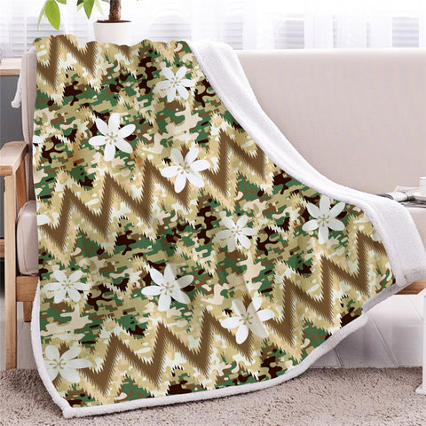 Image of Vintage Flowers Sherpa Fleece Blanket - Beddingify