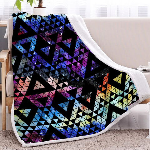 Image of Galaxy Triangle Sherpa Fleece Blanket - Beddingify