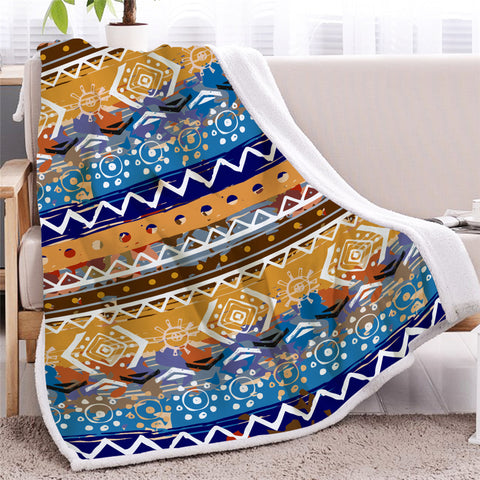 Image of Native Aztec Sherpa Fleece Blanket - Beddingify
