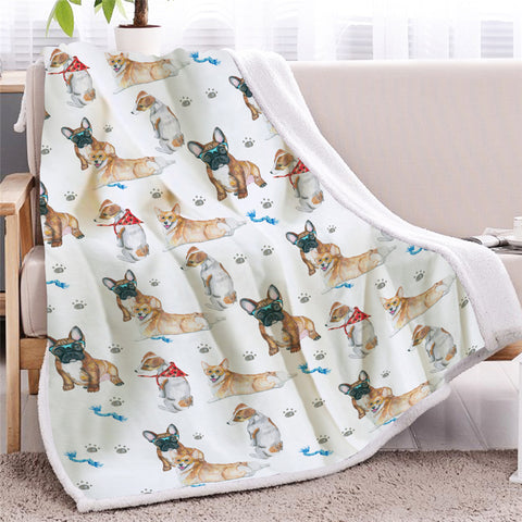 Image of Kid Dog Themed Sherpa Fleece Blanket - Beddingify