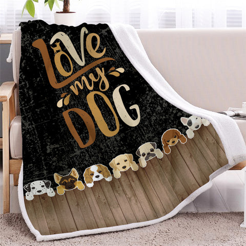 Image of Love My Dogs Sherpa Fleece Blanket - Beddingify