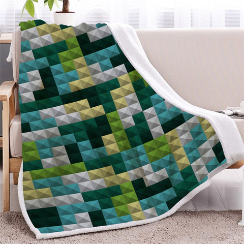 Image of Puzzle Piece Themed Sherpa Fleece Blanket - Beddingify