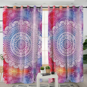 Tie Dye Mandala Themed 2 Panel Curtains