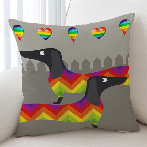 Image of Cartoon Dachshund Cushion Cover - Beddingify