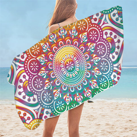Image of Colorful Background Mandala Bath Towel