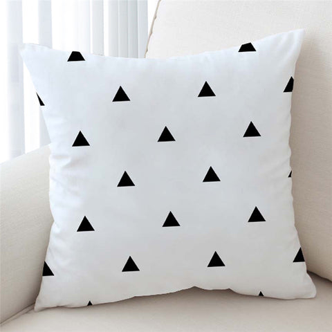 Image of Triangle Patterns White Cushion Cover - Beddingify