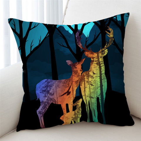 Image of Deer Family Silhouette Cushion Cover - Beddingify