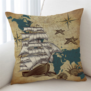 Trading Sail Ship Cushion Cover - Beddingify