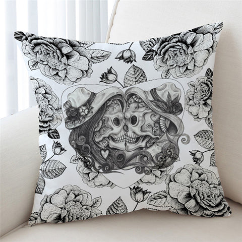 Image of Skeleton Lovers Cushion Cover - Beddingify