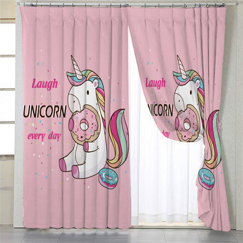 Image of Laugh Unicorn Everyday 2 Panel Curtains