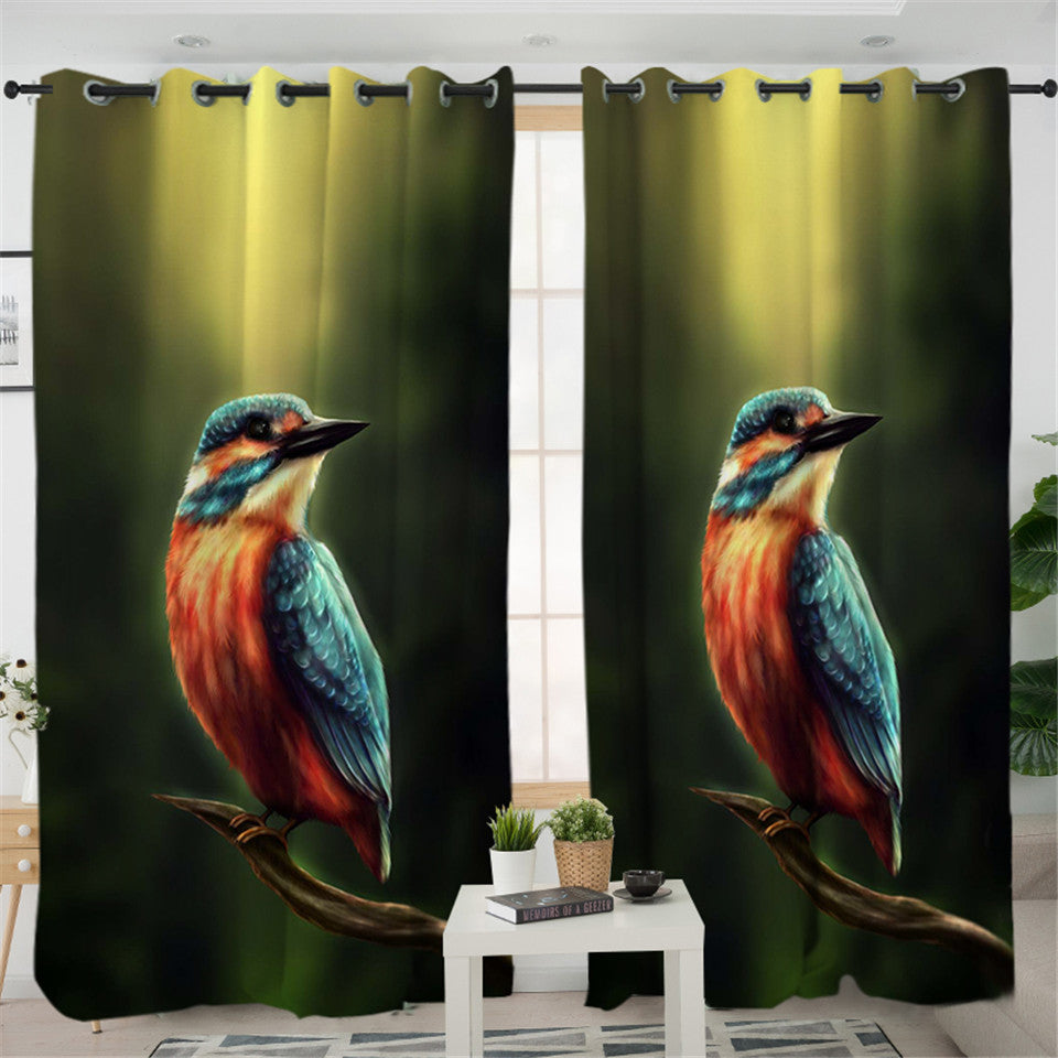 3D Swallow 2 Panel Curtains
