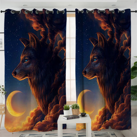 Image of Eclipse Smoky Wolf 2 Panel Curtains