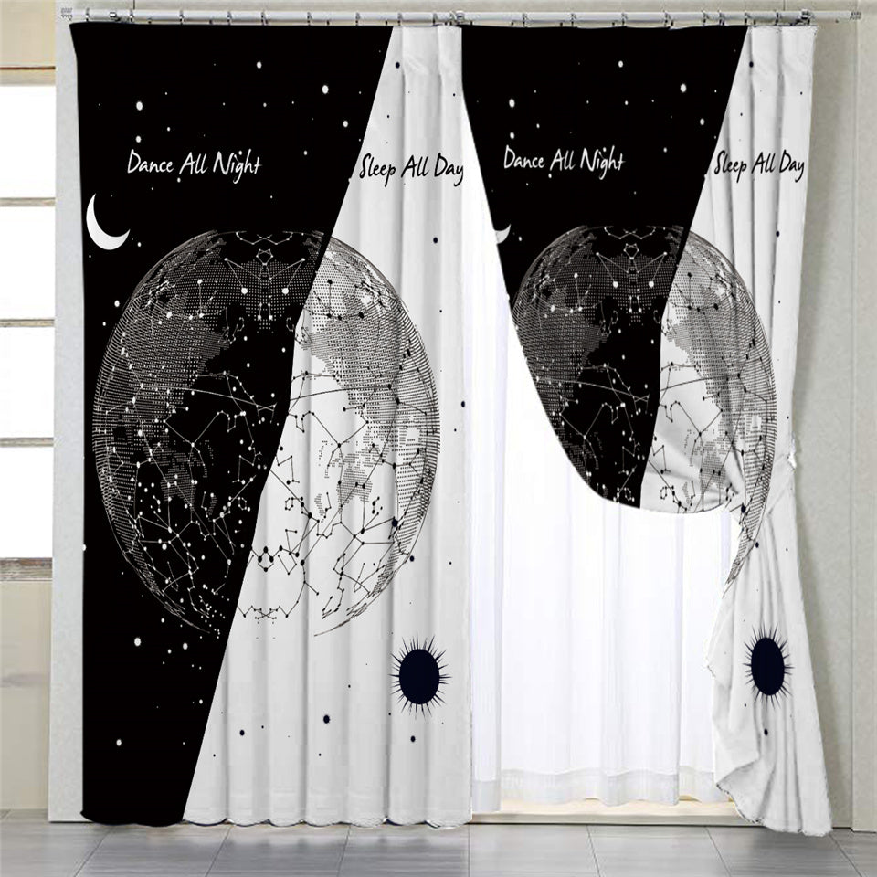 Day & Night Contrast 2 Panel Curtains