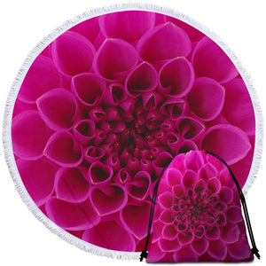 Flower Pattern Pink Round Beach Towel Set - Beddingify