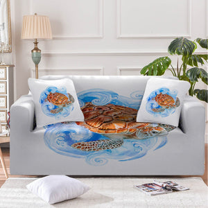Sea Turtle Waves Sofa Cover - Beddingify