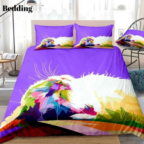 Image of Cute Colorful Cat Pattern Bedding Set - Beddingify