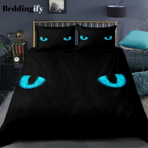 Image of Blue Cat Eye Bedding Set - Beddingify