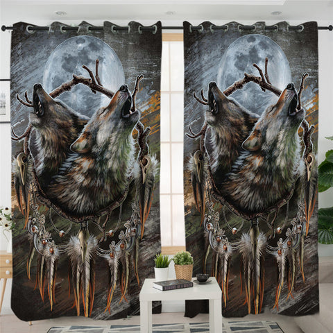 Image of Duo Wolfhowl 2 Panel Curtains