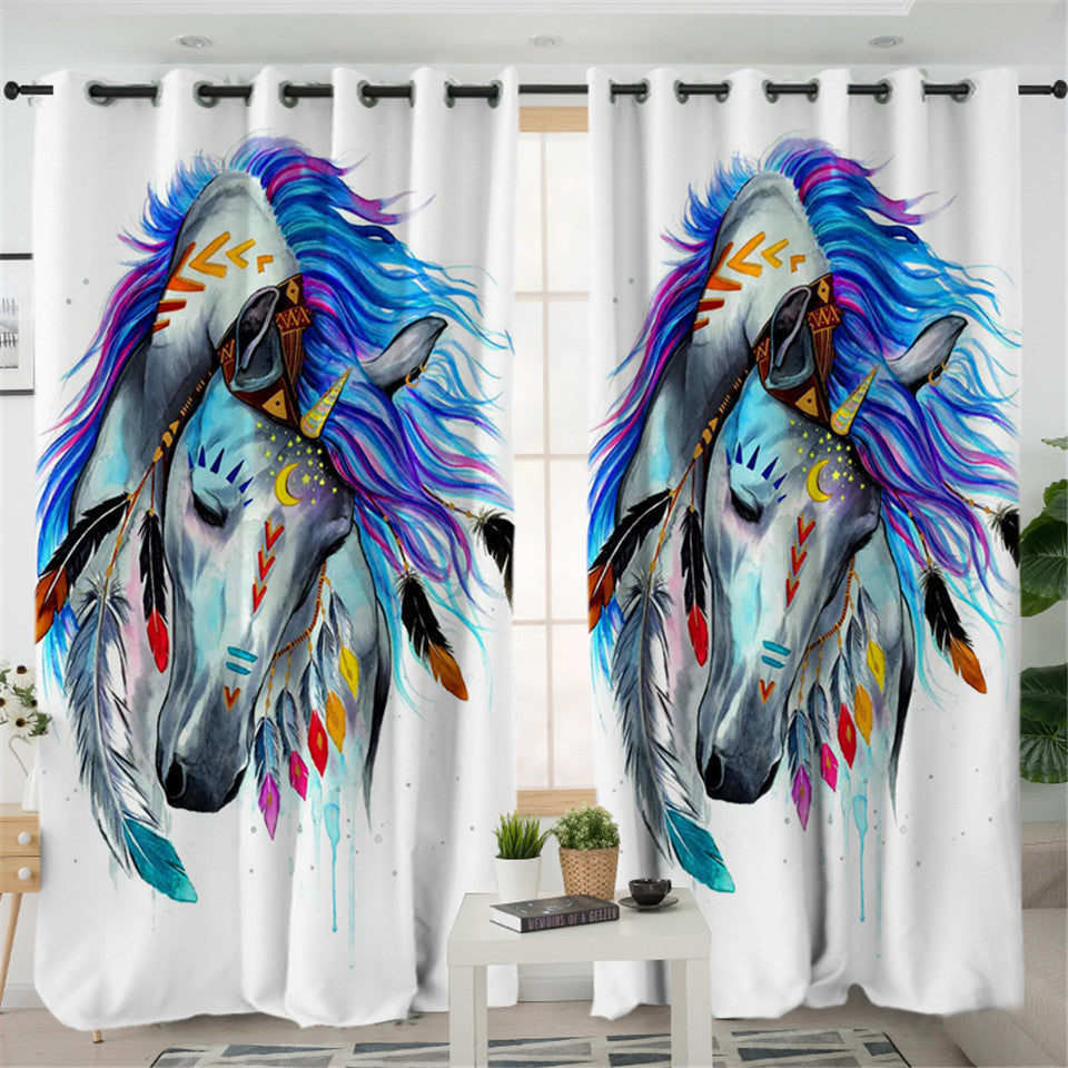 Warchief Pixie Horse 2 Panel Curtains