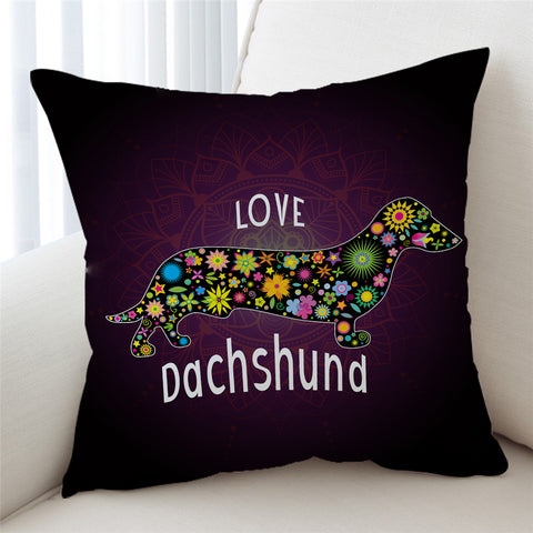 Image of Love Dachshund Dark Cushion Cover - Beddingify