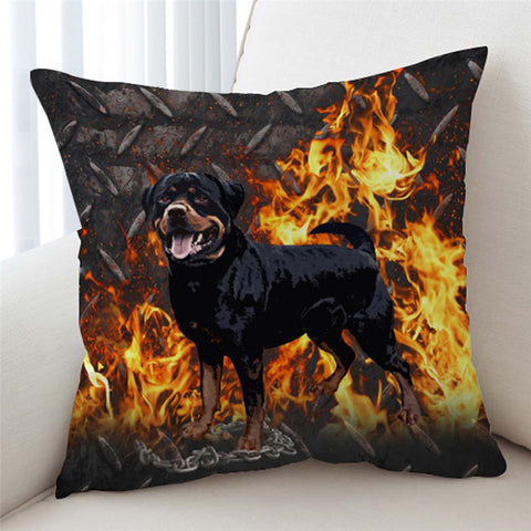 Image of Flaming Themed Dog Cushion Cover - Beddingify