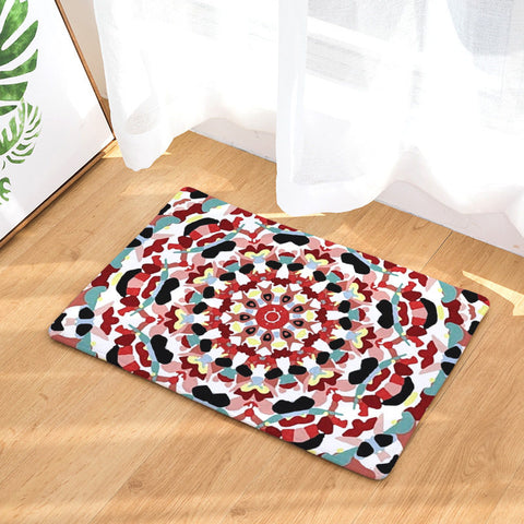 Image of Crimson Flower Door Mat