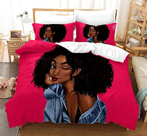 Image of Blinking Afro Girl Bedding Set