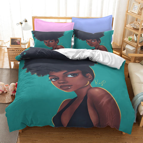 Image of Strong Afro Girl Bedding Set