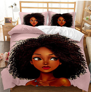 Cute Afro Girl Bedding Set