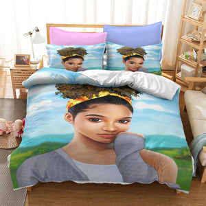 Cute Afro Girl Bedding Set