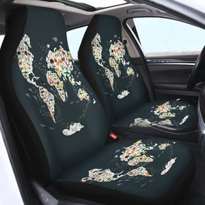 Animal Map SWQT0530 Car Seat Covers