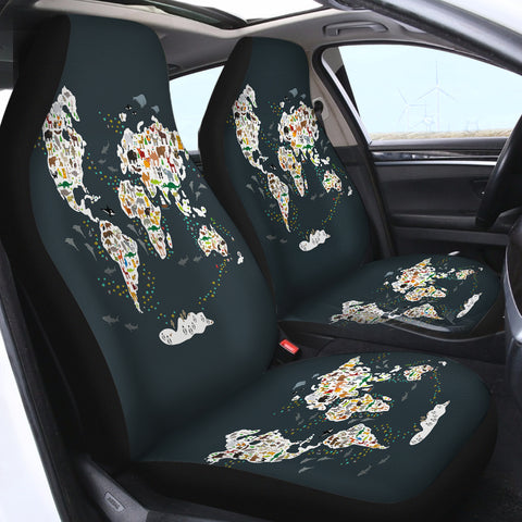 Image of Animal Map SWQT0530 Car Seat Covers