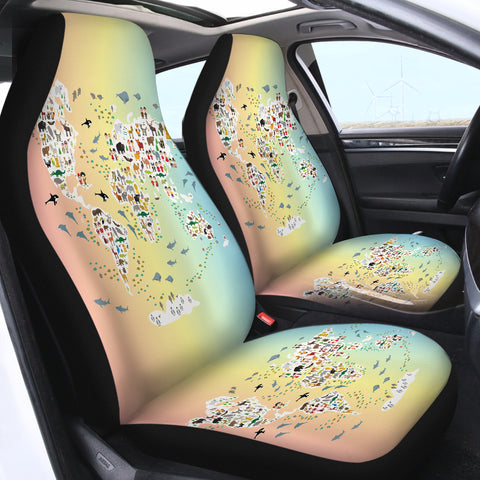 Image of Animal Map SWQT0534 Car Seat Covers