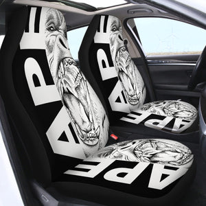 Ape Black and White SWQT0843 Car Seat Covers