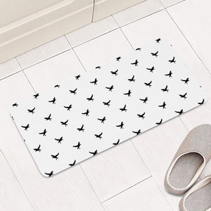 Birds Flying Motif Silhouette Print Pattern Rectangular Doormat