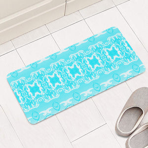 Blue Rectangular Doormat