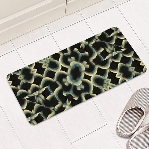 Image of Dark Interlace Motif Mosaic Pattern Rectangular Doormat