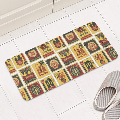 Image of Fancy Post Stamp Pattern Rectangular Doormat