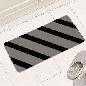 Black And Gray Diagonal Lines Rectangular Doormat