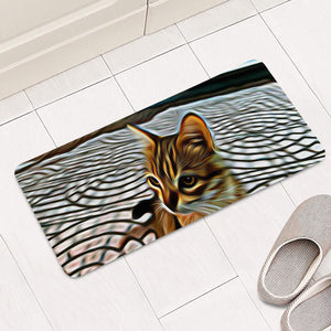 Painting Beautiful Cat Rectangular Doormat