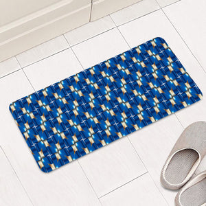 Blue Cross Rectangular Doormat